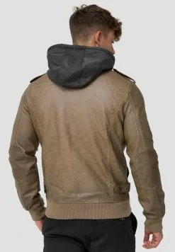 INDICODE JEANS AARON - Veste En Similicuir - Beige -INDICODE JEANS Boutique e7d5b1dcf27f441db6ac49a2ca59d248