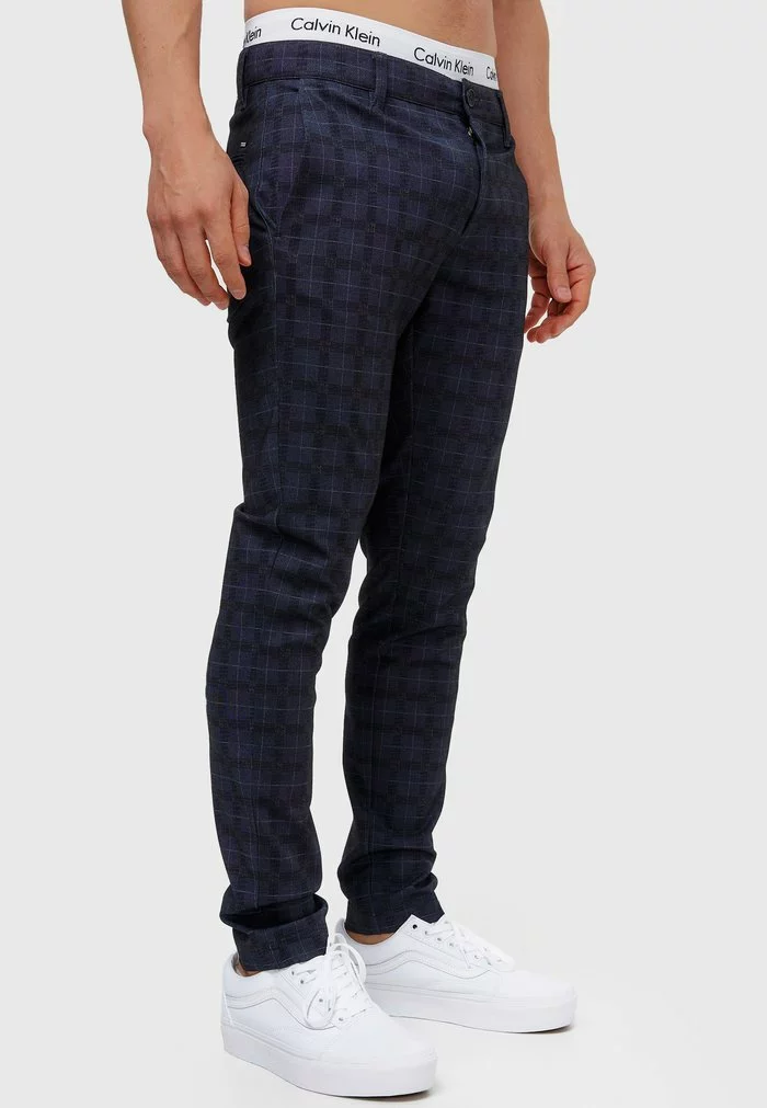 INDICODE JEANS Chino - Navy Check 5 INDICODE JEANS Chino - Navy Check – Image 5