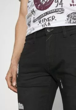 INDICODE JEANS COMMERCIAL KEN HOLES - Short En Jean - Black -INDICODE JEANS Boutique ecaaf597694b46eda5eb568df891b043