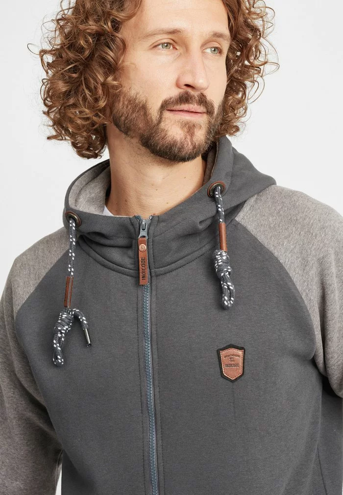 INDICODE JEANS IDTERENCE - Sweat à Capuche Zippé - Grey Mix 4 INDICODE JEANS IDTERENCE - Sweat à Capuche Zippé - Grey Mix – Image 4