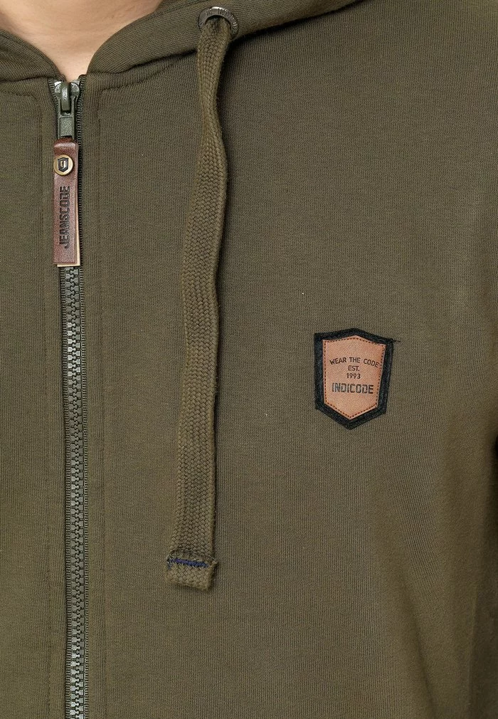 INDICODE JEANS Sweat à Capuche Zippé - Army 5 INDICODE JEANS Sweat à Capuche Zippé - Army – Image 5