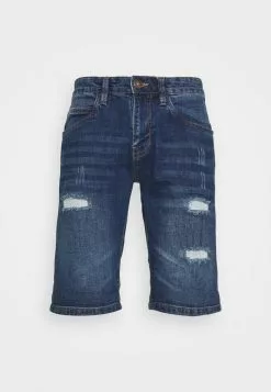 INDICODE JEANS KADEN HOLES - Short En Jean - Medium Indigo -INDICODE JEANS Boutique f0588fe0ea0e4fc6b67e84d64671aee9