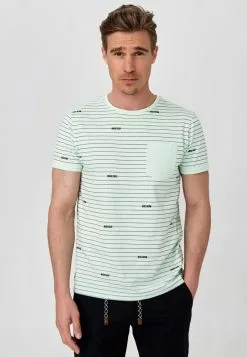 INDICODE JEANS ECKLEY - T-shirt Imprimé - Pastel Green