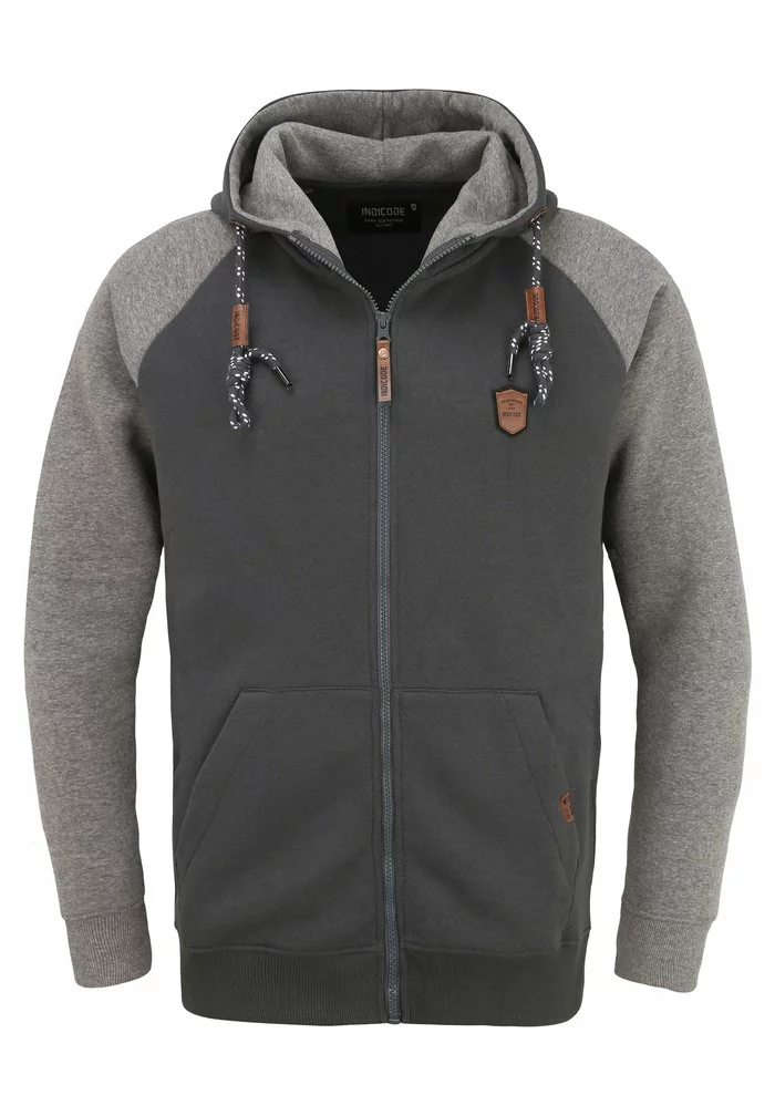 INDICODE JEANS IDTERENCE - Sweat à Capuche Zippé - Grey Mix 6 INDICODE JEANS IDTERENCE - Sweat à Capuche Zippé - Grey Mix – Image 6