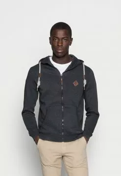 INDICODE JEANS QUINBY - Sweat à Capuche Zippé - Charcoal Mix