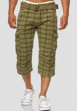 INDICODE JEANS MIT GÜRTEL NICOLAS - Short - Dired Herb