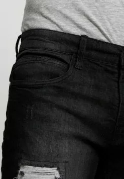 INDICODE JEANS KADEN HOLES - Short En Jean - Black -INDICODE JEANS Boutique f685c7a7ae01462e9276b548b4f191e7