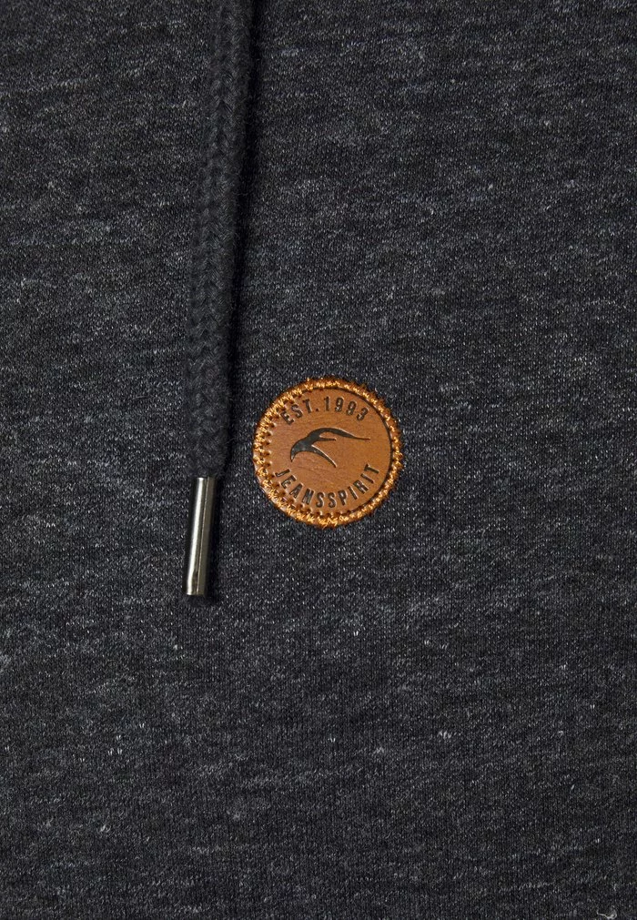 INDICODE JEANS Sweat à Capuche Zippé - Black Mix 3 INDICODE JEANS Sweat à Capuche Zippé - Black Mix – Image 3