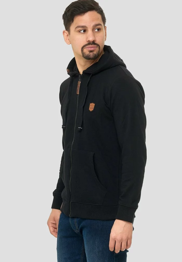 INDICODE JEANS Sweat à Capuche Zippé - Black 4 INDICODE JEANS Sweat à Capuche Zippé - Black – Image 4